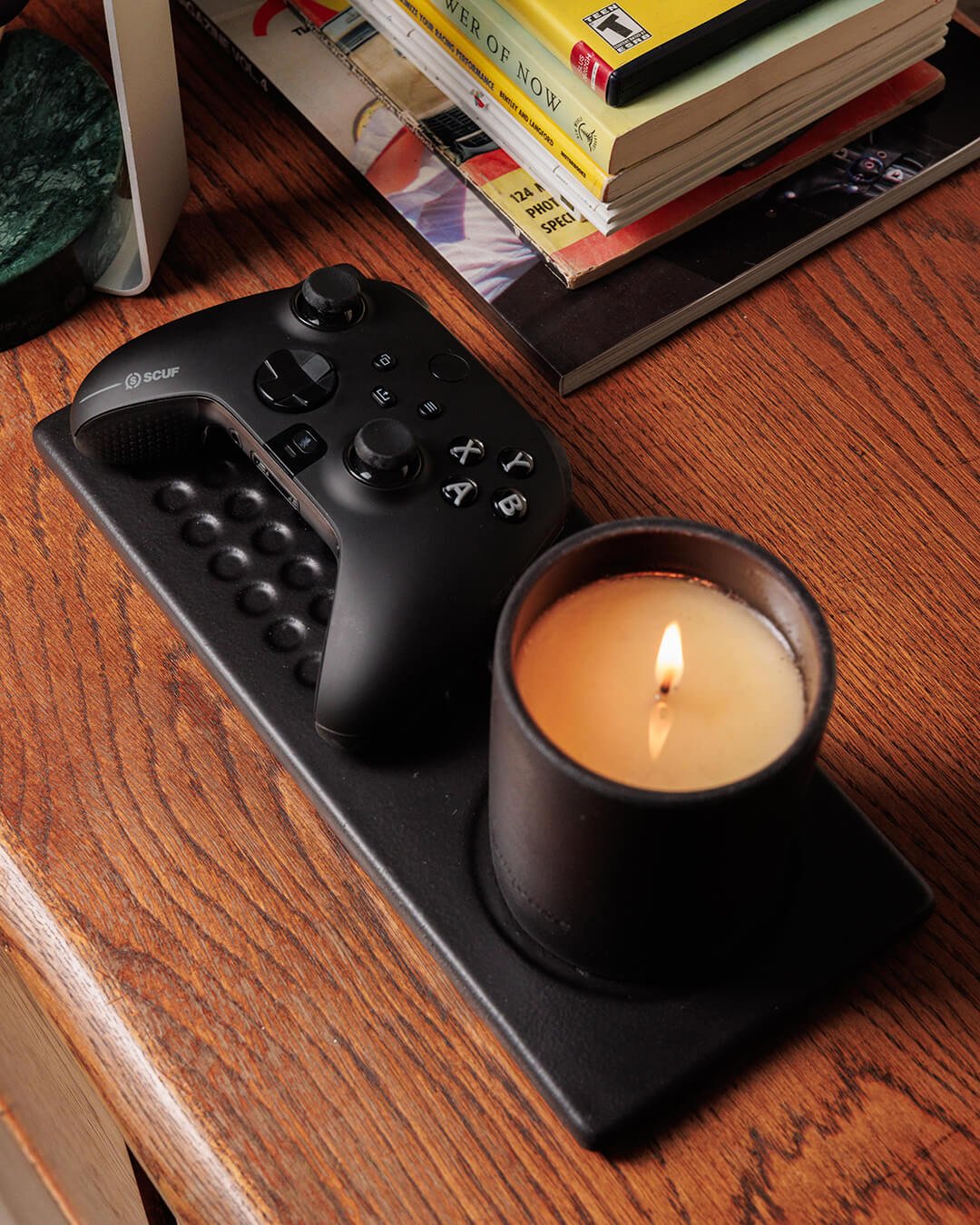 Controller Tray & Santal Candle - Milhouse Ltd Premium Gaming Product - Gifts for Gamers - Elevate your Gaming Setup